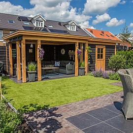 blokhut, veranda en overkapping