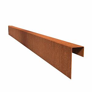U-profiel kantopsluiting, eenzijdig lange kant 100x4,6x19,6x6,4 cm Cortenstaal