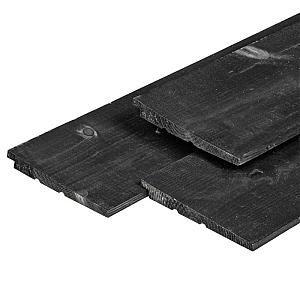 Zweeds rabat (17,5cm werkend) 400x19,5x1,1/2,7 cm Douglas Zwart gedompeld