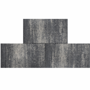 Betontegel cottage stone Somerset 40x80x4 cm Grijs/zwart
