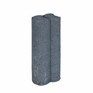Duo Palissadepaal 25x8,3xØ6 cm Zwart