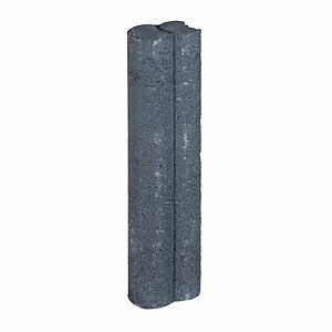 Duo Palissadepaal 40x8,3xØ6 cm Zwart
