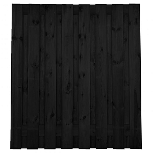 Tuinscherm Arizona 17-planks 180x180 cm Grenen Zwart gespoten