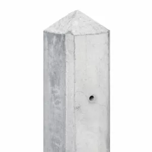 Beton-hoekpaal met diamantkop 10x10x280 cm sponning 27 cm Wit/grijs