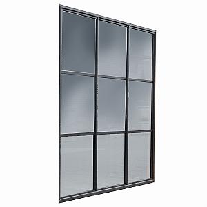 Buitenverblijf Industriële glazen wand zwart gecoat 224 x 278,5