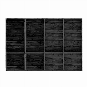 Buitenverblijf Wand C enkelzijdig rabat zwart geïmpregneerd 224 x 278,5