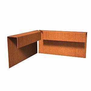 Cortenstaal U-profiel Opsluitband 50 Hoekstuk 5 x 15 x 50/50