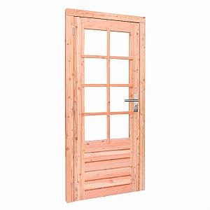 Douglas deur onbehandeld Links draaiende enkele deur 8-ruits glas 90 x 201