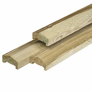 Afdekkap met sponning 180x8,5x3,5 cm Grenen Groen geïmpregneerd