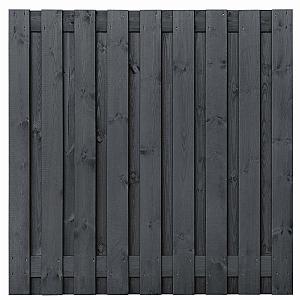 Tuinscherm Tucson 19-planks 180x180 cm Grenen Zwart gespoten