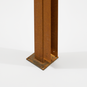 Begin/Eindpaal Bamboescherm met bevestigingsvoet 182cm Cortenstaal