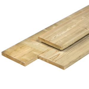Plank 1,9x14,5x360 cm NE Vuren glad geschaafd, groen geïmpregneerd