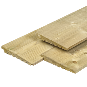 Zweeds rabat 1,4/2,8x19,5x420 cm NE Vuren, groen geïmpregneerd