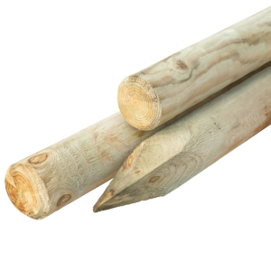 Ronde paal Ø6x100cm Grenen gepunt/gekruind, groen geïmpregneerd