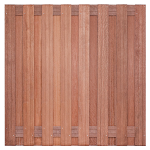 Tuinscherm Hardhout Campos 17planks 14x140mm 180x180cm RVS Geschroefd