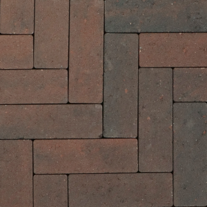 Strackstone+ Dikformaat 21x7x8 cm vlak Wijnrood/antraciet genuanceerd