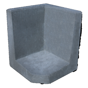 L-hoekelement 50x40x40 cm Antraciet