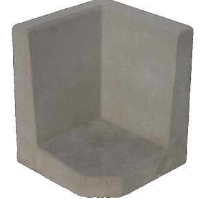 L-hoekelement 50x40x40 cm Grijs