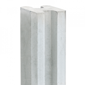 Beton-sleuf eindpaal Zaan met vlakke kop 10x10x275 cm Wit/Grijs
