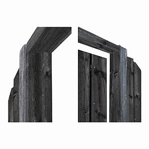 Deurkozijn met aanslagligger 210x90-150 cm Grenen Zwart gespoten