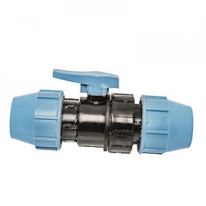 Tyleenslang PP kogelkraan Kiwa 2x klem 25mm
