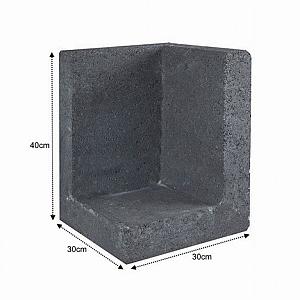 L-hoekelement 30x30x40 cm Zwart