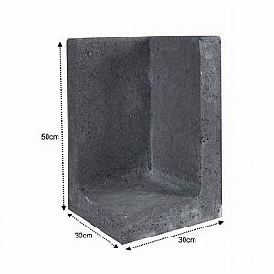 L-hoekelement 30x30x50 cm Zwart