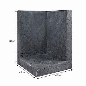 L-hoekelement 40x40x60 cm Zwart