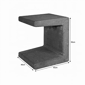 U-element 40x40x50 cm Zwart