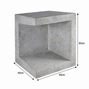 U-hoekelement 40x40x50 cm Grijs