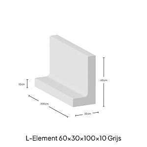 L-element 60x30x100 cm Grijs