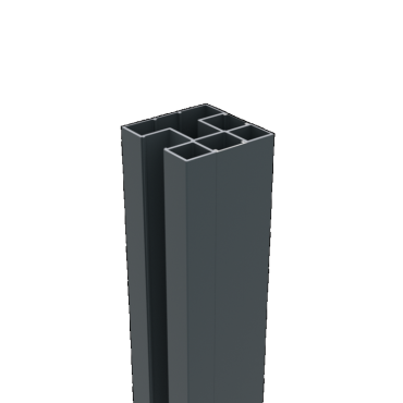 H-paal alumiunium Boston 7,5x7,5x300 cm + afwerkingsprofiel 0,4x2,4x300 cm