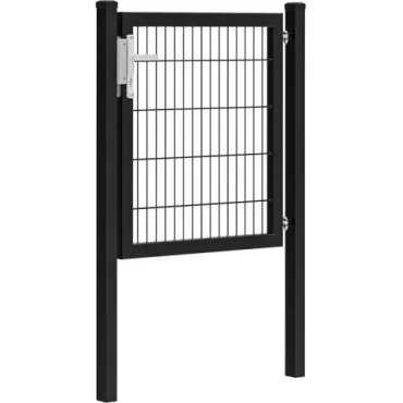 Hillfence metalen enkele poort Premium+slot 100x100cm zwart