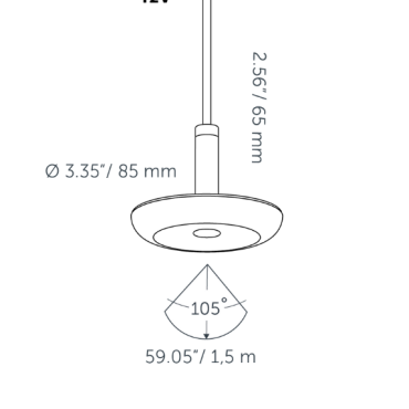 Sway pendant 12V Pearl Grey