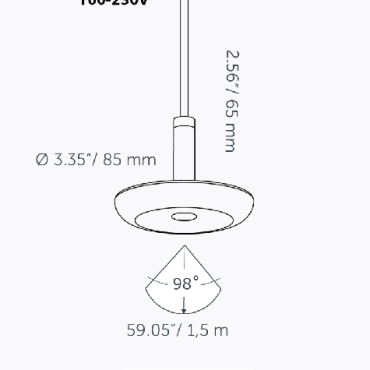 SWAY PENDANT 100-230V Pearl Grey, zonder base