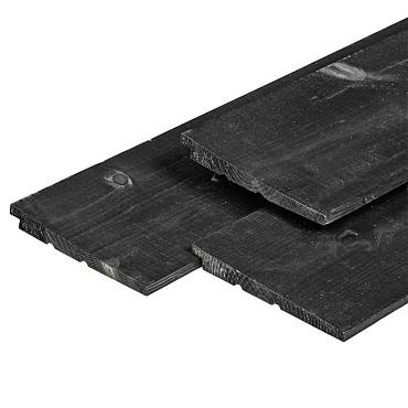 Zweeds rabat (17,5cm werkend) 500x19,5x1,1/2,7 cm Douglas Zwart gedompeld