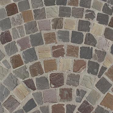 Natuursteen keien TB gres Tavel  10x10x5/7 cm, beige/bruin/grijs