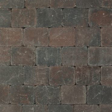 Metro Trommelsteen 15x20x6 bruin/zwart genuanceerd