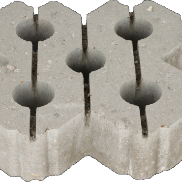 Grastegel type W 40x40x12 cm Grijs