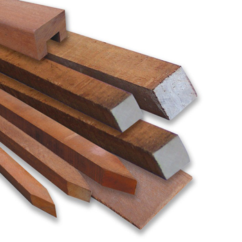 Paal 5x5x200 cm Azobé ruw