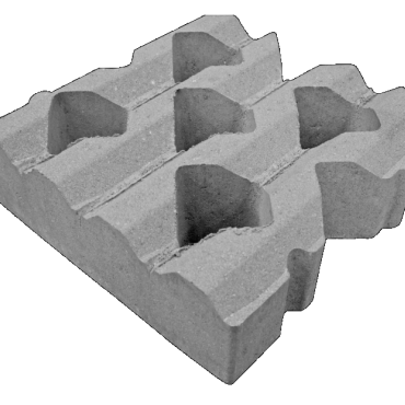 Grastegel type C 40x40x12 cm Grijs
