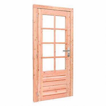 Douglas deur onbehandeld Links draaiende enkele deur 8-ruits glas 90 x 201