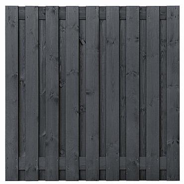 Tuinscherm Tucson 19-planks 180x180 cm Grenen Zwart gespoten
