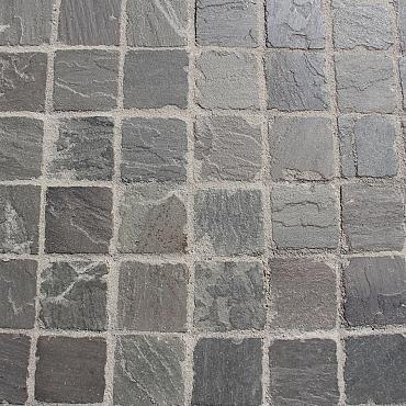 Natuursteen keien TB gres Metz 14x14x5/7 cm, grijs genuanceerd