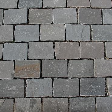 Natuursteen keien TB gres Metz 14x20x5/7 cm, grijs genuanceerd