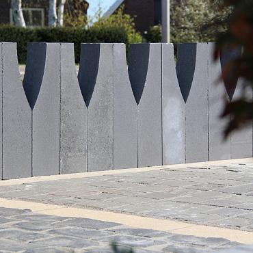 Palissade Block Wave 60x15x15 cm Grijs