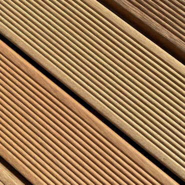 Plank premium 396x14,5x1,6 cm Bankirai V-groeven