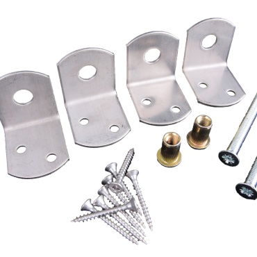 Uni-beslag set+schroeven RVS