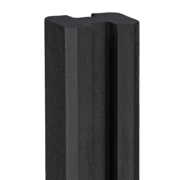Beton-sleufpaal Zaan met vlakke kop 10x10x275 cm  gecoat Antraciet