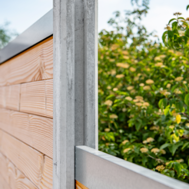 Beton-sleufpaal Zaan met vlakke kop 10x10x275 cm Wit/Grijs